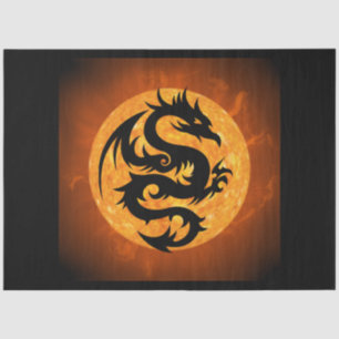 Mousseline papier de tissu de dragon de feu