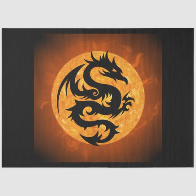 Mousseline papier de tissu de dragon de feu (Recto)