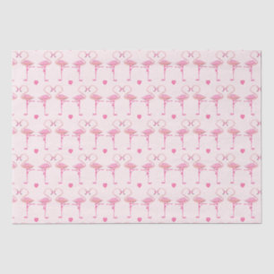Mousseline Papier de tissu de flamants roses