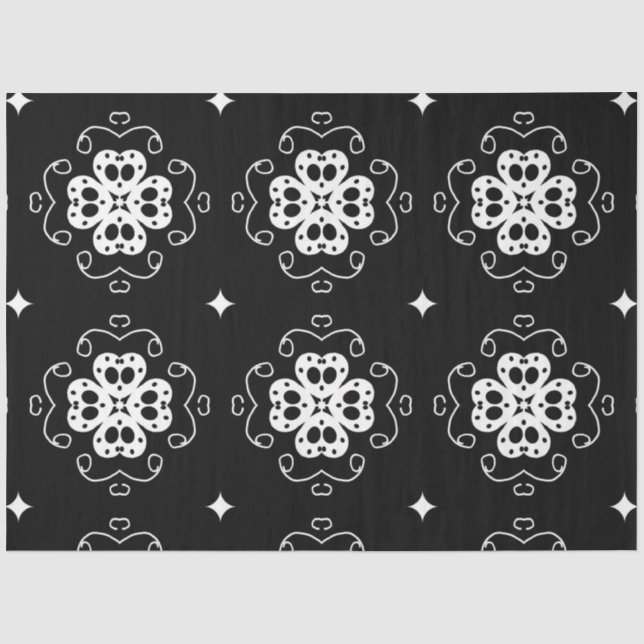 Mousseline papier de tissu de fleurs abstraites modernes (Recto)