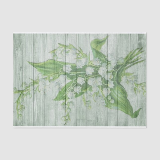 Mousseline papier de tissu de fleurs de bois vert (Recto)