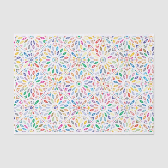 Mousseline papier de tissu de fleurs de mandala (Recto)