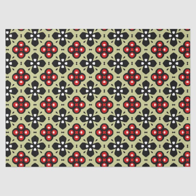 Mousseline papier de tissu de fleurs géométriques (Recto)