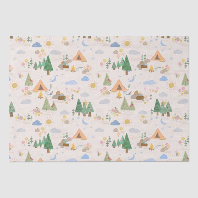 Mousseline papier de tissu de jour de camping (Recto)