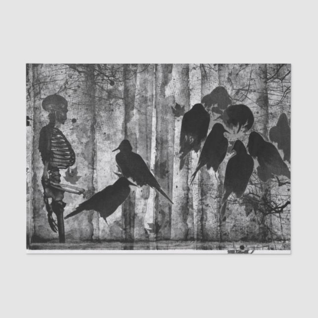 Mousseline Papier de tissu de la CROW HALLOWEEN (Recto)