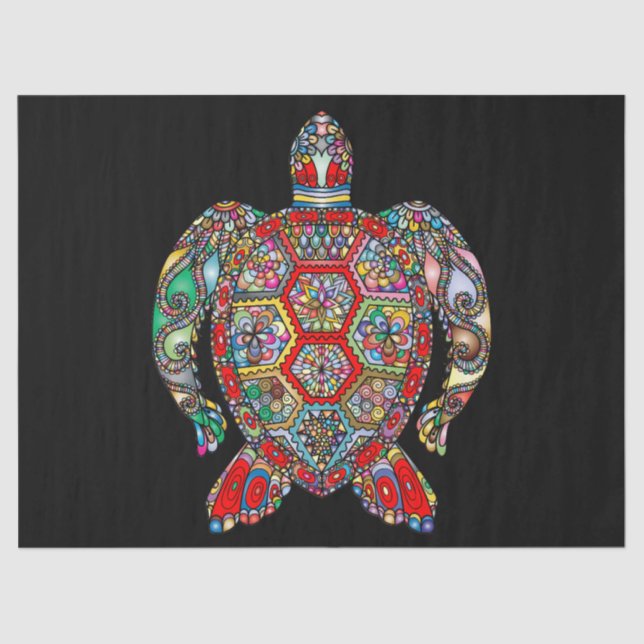 Mousseline papier de tissu de la tortue de mer (Recto)