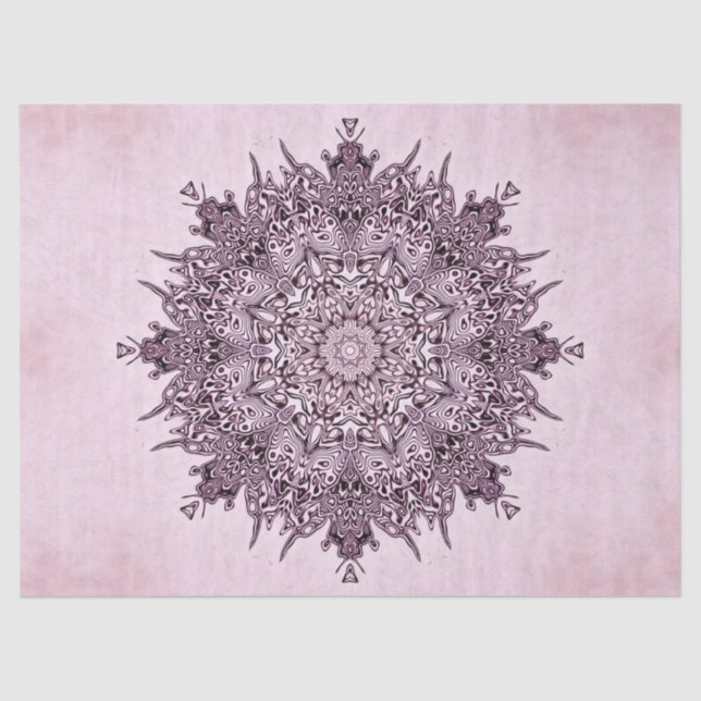 Mousseline papier de tissu de mandala fleur (Recto)