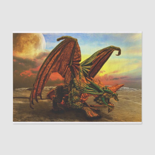 Mousseline papier de tissu de monstre dragon (Recto)