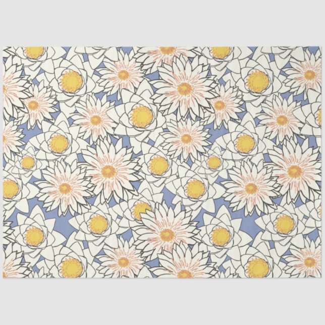 Mousseline papier de tissu de nénuphar (Recto)