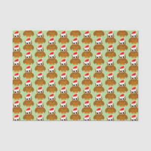 Mousseline Papier de tissu de Noël épais avec chouette chouet