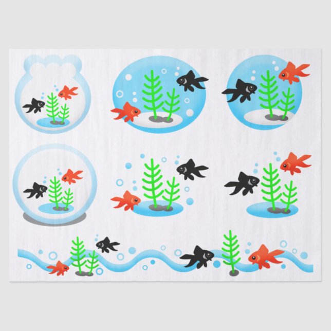 Mousseline papier de tissu de poisson heureux (Recto)