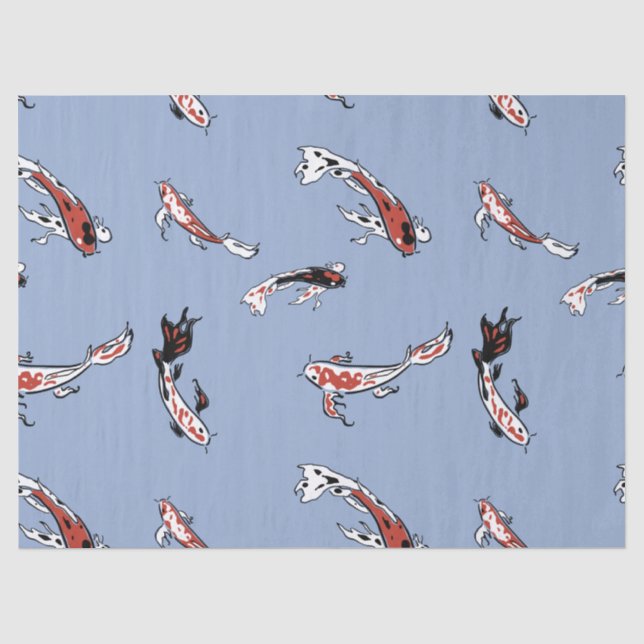 Mousseline papier de tissu de poisson koi (Recto)
