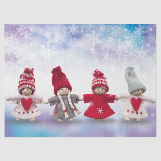 Mousseline papier de tissu de poupées de noël (Recto)