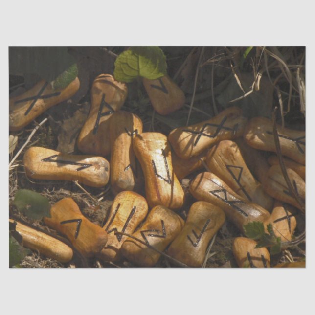 Mousseline papier de tissu de runes de bois (Recto)