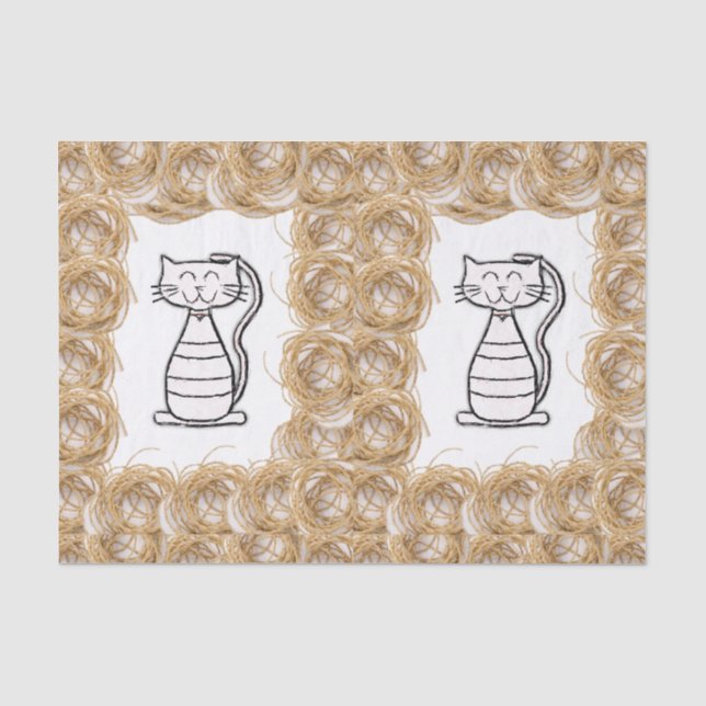 Mousseline Papier de tissu décoratif Chat (Recto)