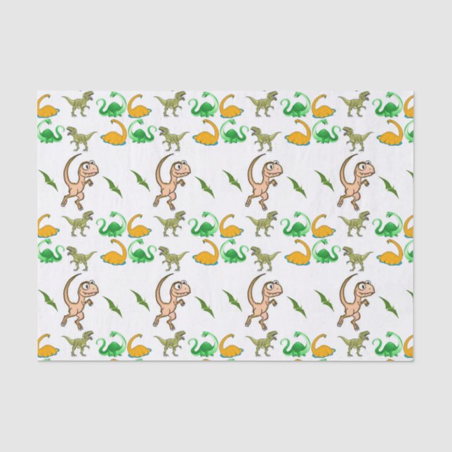 Mousseline Papier de tissu décoratif Dinosaur (Recto)