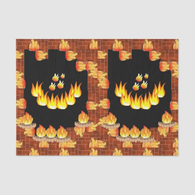 Mousseline Papier de tissu décoratif Flamme (Recto)