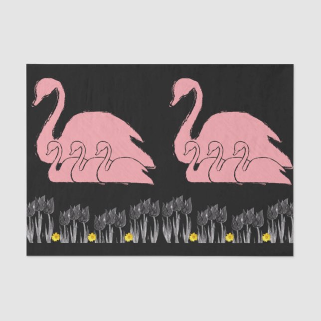 Mousseline Papier de tissu décoratif Floral (Recto)