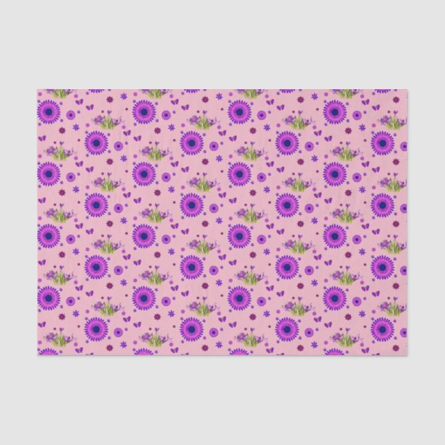 Mousseline Papier de tissu décoratif Floral (Recto)