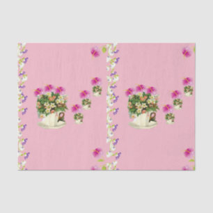 Mousseline Papier de tissu décoratif Floral