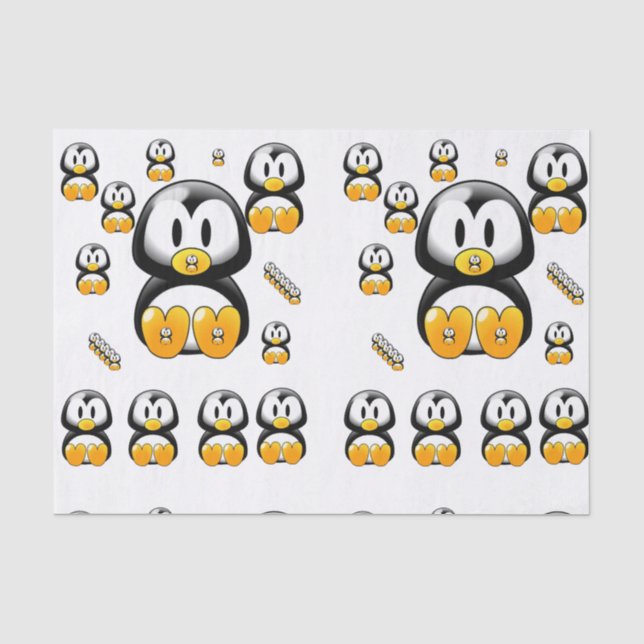Mousseline Papier de tissu décoratif Penguin (Recto)