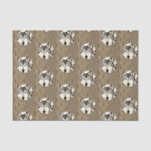 Mousseline Papier de tissu décoratif Wolf