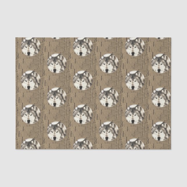 Mousseline Papier de tissu décoratif Wolf (Recto)