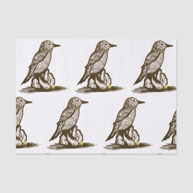 Mousseline Papier de tissu d'oiseaux pour découpage (Recto)