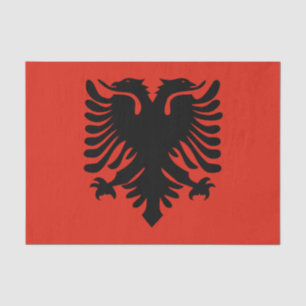 Mousseline papier de tissu du drapeau albanais