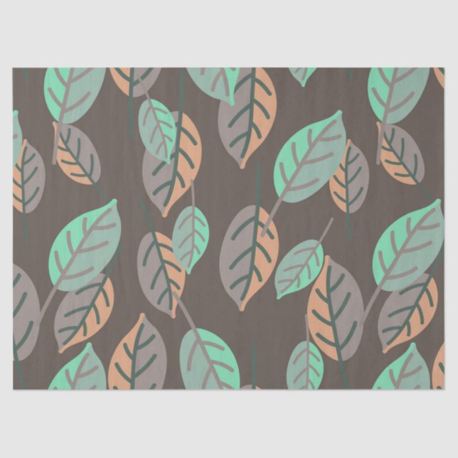 Mousseline papier de tissu feuille forestier (Recto)