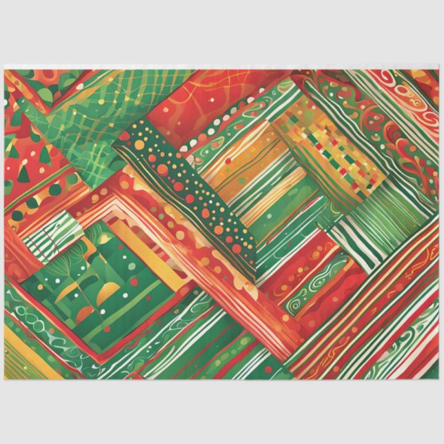 Mousseline papier de tissu fiesta patchwork (Recto)