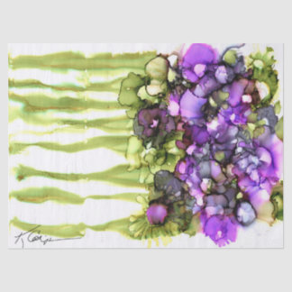 Mousseline papier de tissu floral vibrant