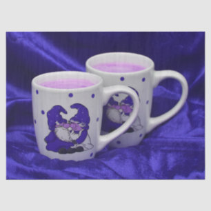 Mousseline papier de tissu gnomes de la passion violette