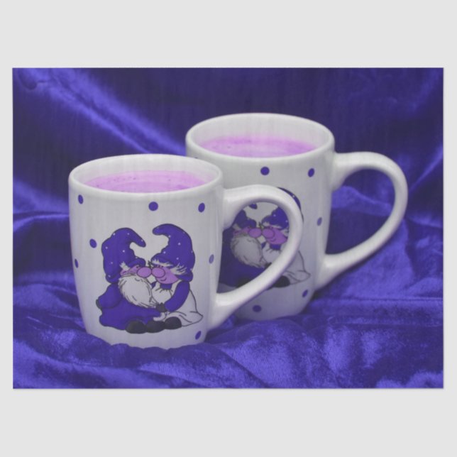 Mousseline papier de tissu gnomes de la passion violette (Recto)