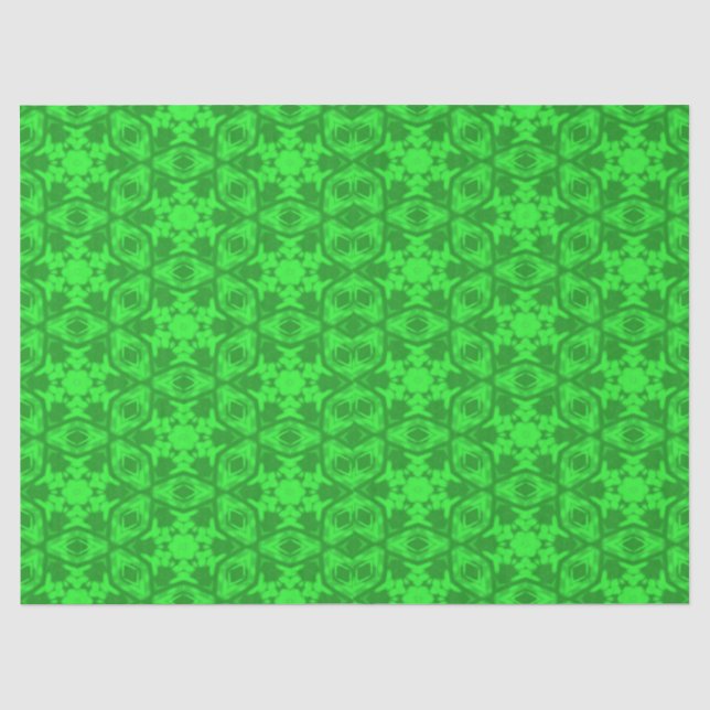 Mousseline Papier de tissu Kaleidoscope vert (Recto)