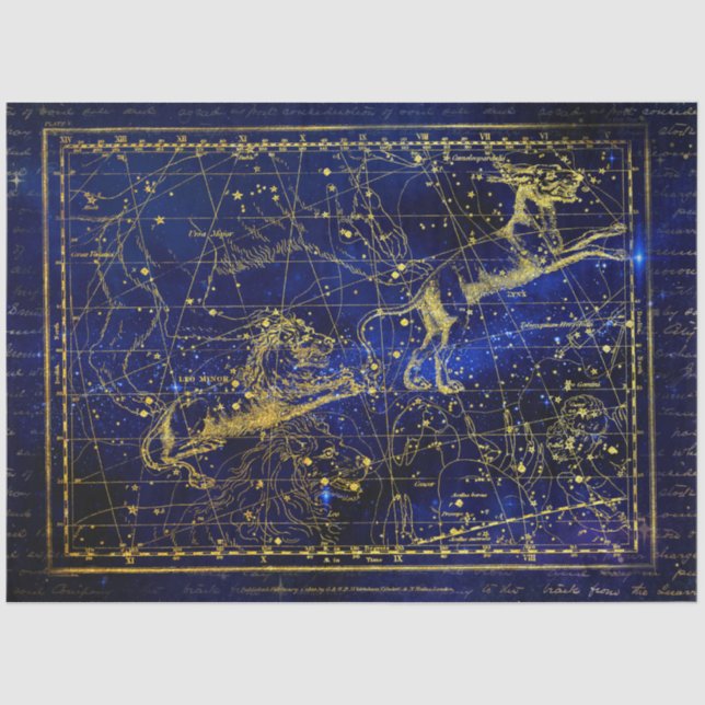 Mousseline papier de tissu leo constellation mineure (Recto)