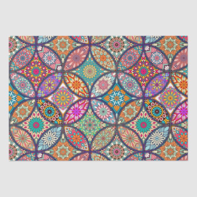 Mousseline Papier de tissu mandala (Recto)