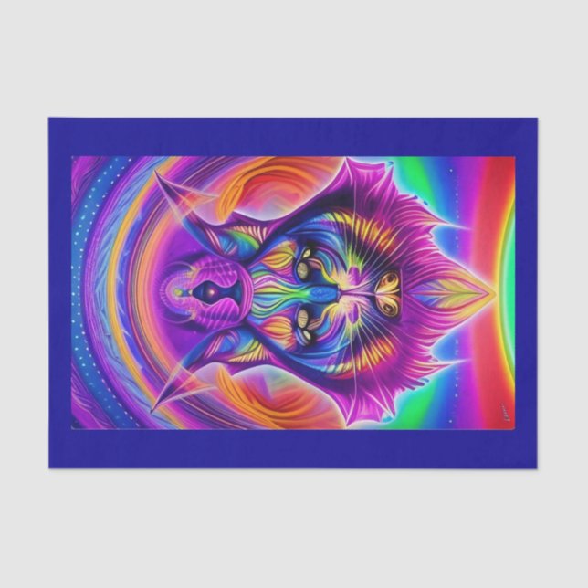 Mousseline papier de tissu mystique de chat (Recto)