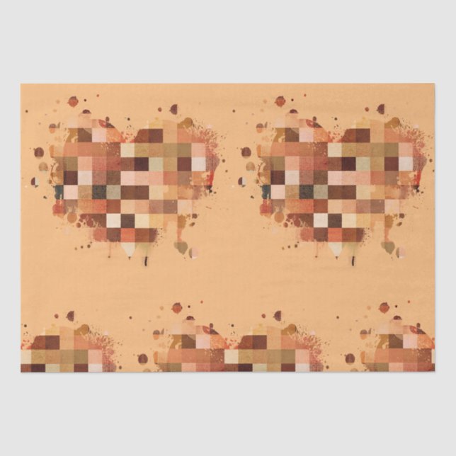 Mousseline Papier de tissu One World Heart (Recto)