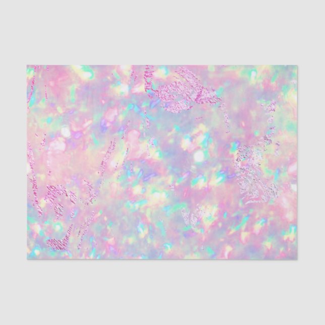 Mousseline papier de tissu opal rose brillant (Recto)