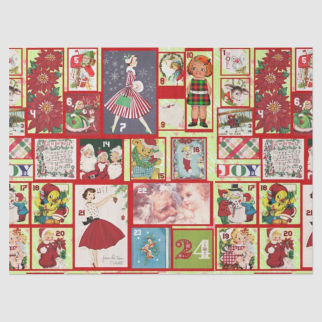 Mousseline papier de tissu passé de noël (Recto)