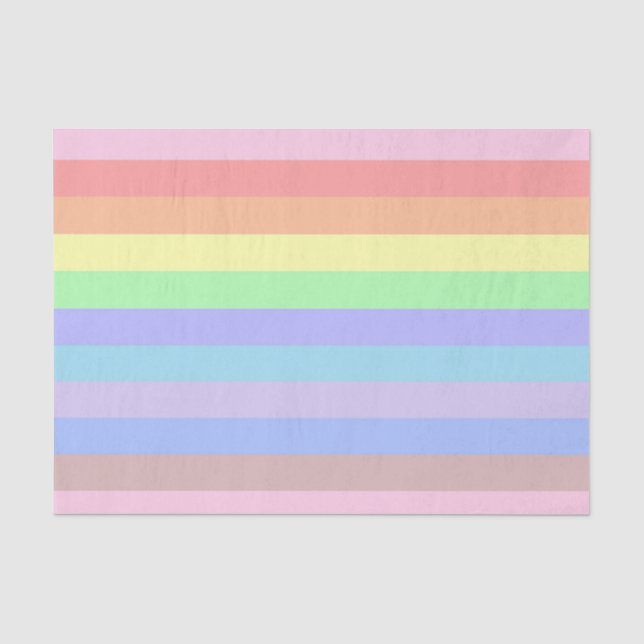 Mousseline Papier de tissu Pastel Rainbow Stripes (Recto)