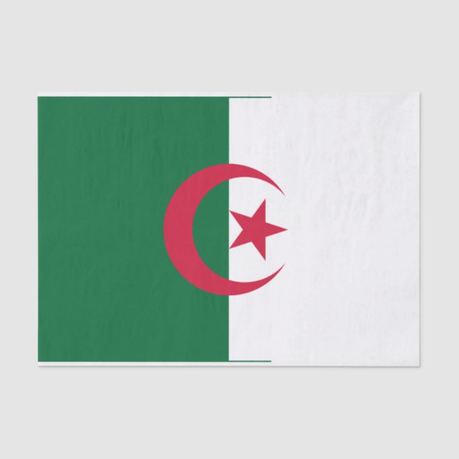 Mousseline Papier de tissu patriotique avec drapeau d'Algérie (Recto)