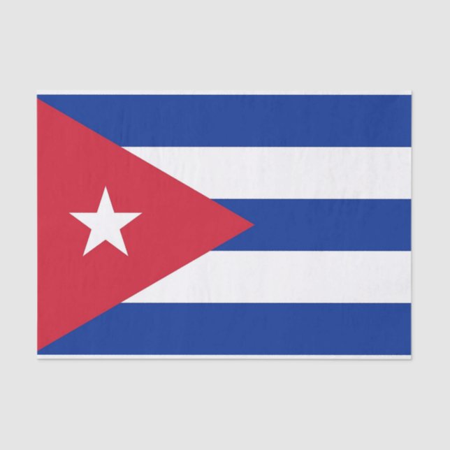 Mousseline Papier de tissu patriotique avec drapeau de Cuba (Recto)