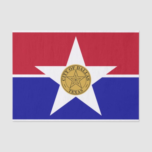 Mousseline Papier de tissu patriotique avec drapeau de Dallas (Recto)