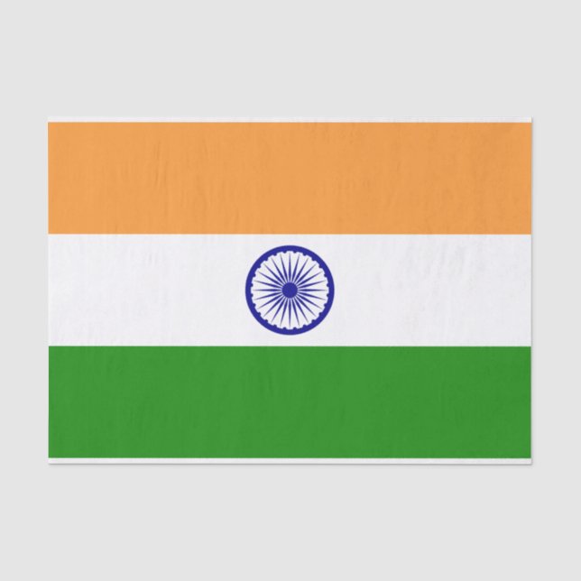 Mousseline Papier de tissu patriotique avec drapeau de l'Inde (Recto)