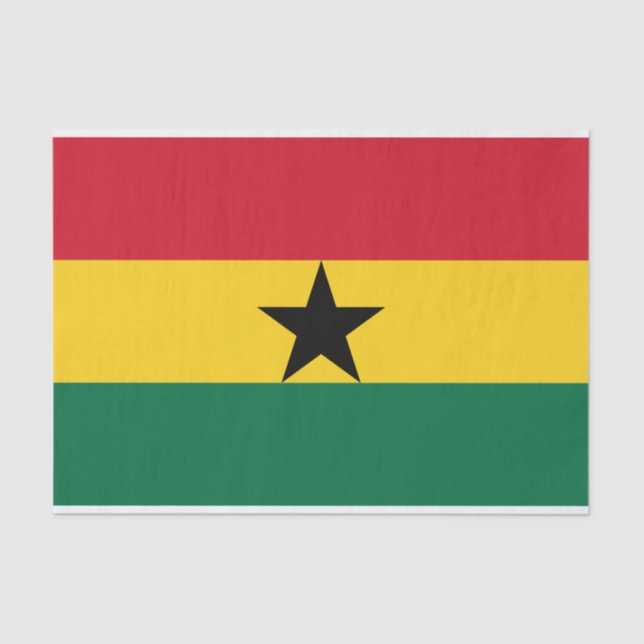 Mousseline Papier de tissu patriotique avec drapeau du Ghana (Recto)