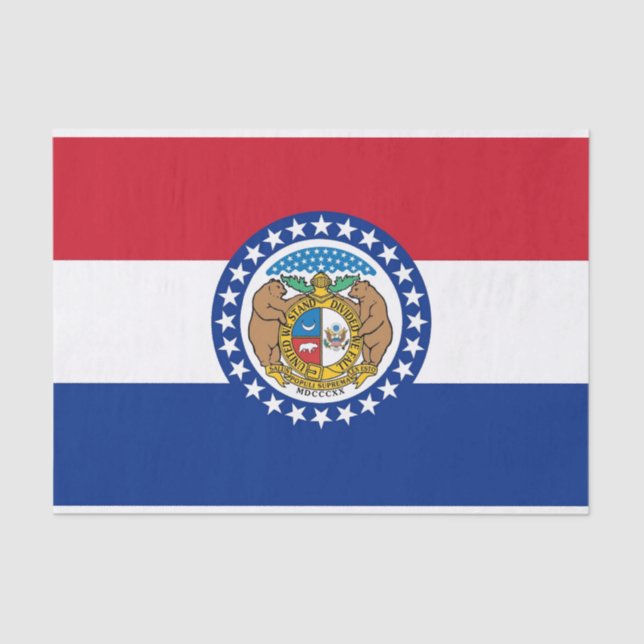 Mousseline Papier de tissu patriotique avec drapeau Missouri, (Recto)