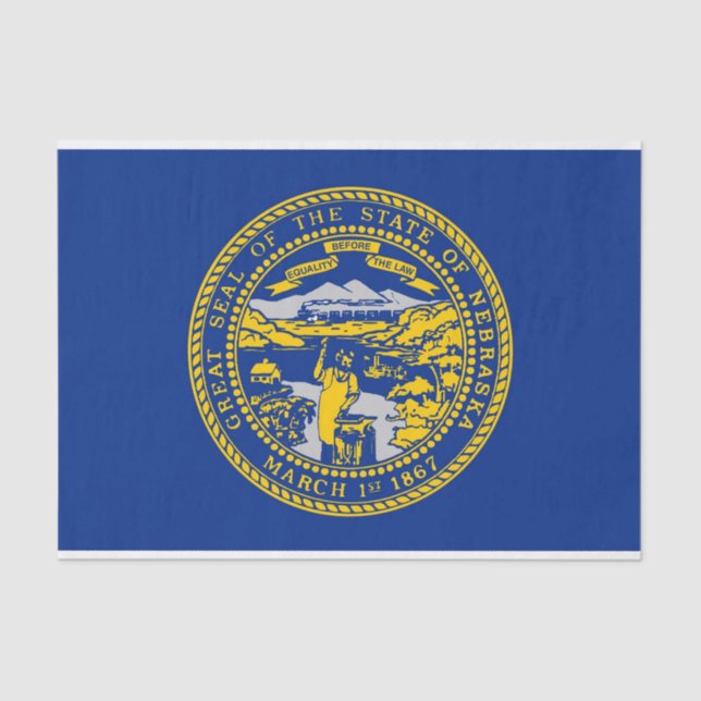 Mousseline Papier de tissu patriotique avec drapeau Nebraska, (Recto)