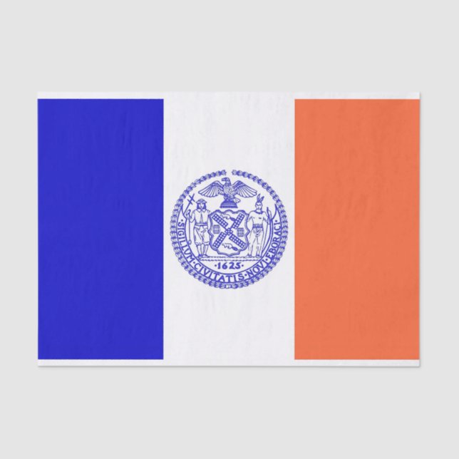 Mousseline Papier de tissu patriotique avec drapeau New York  (Recto)